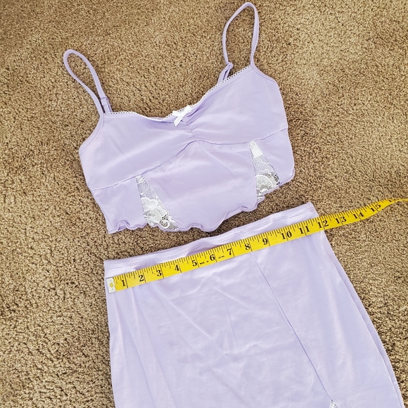 SHEIN Bow Detail Lace Insert Cami Top & Skirt Set - Picture 11 of 12